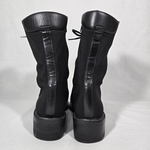 STUART WEITZMAN Eclectic Grandpa BLACK Nylon Upper Combat Boots Women Size 7.5B - Picture 6 of 17